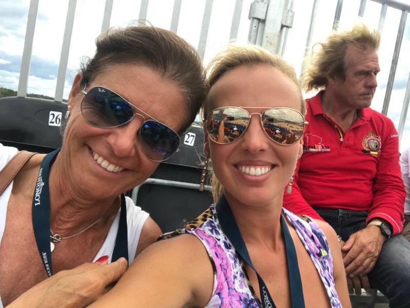 Carmen and Isabel watching the GP